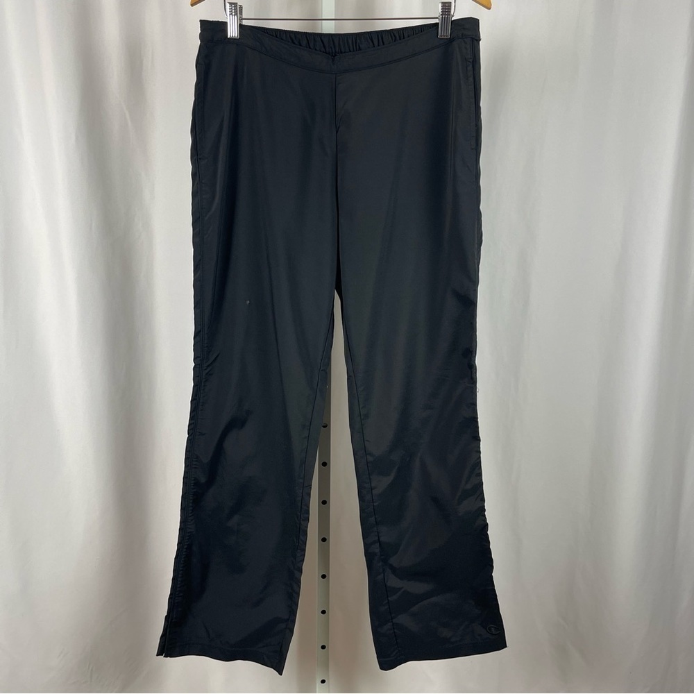 Champion Elite Large Nylon Y2K Straight Leg Swishy Pants Basketball Active Gym